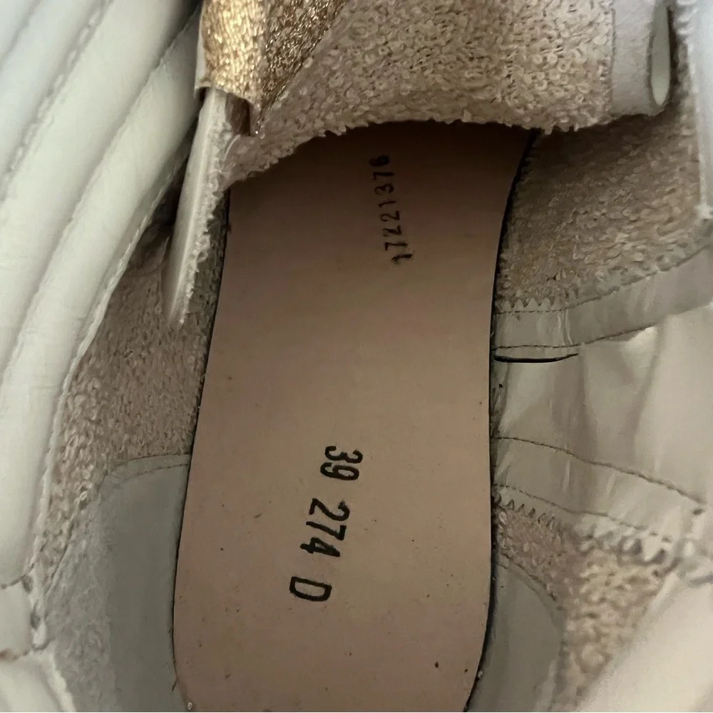 Golden Goose Slide Mid Top Mids Slides Glitter Leather Sneakers NIB